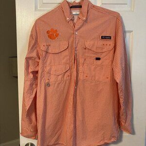 Columbia PFG Super Bonehead Men's Clemson Tigers L/S Button Down Shirt Small